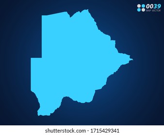 Vector Blue map of Botswana