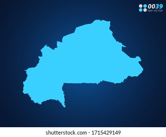 Vector Blue map of Burkina Faso