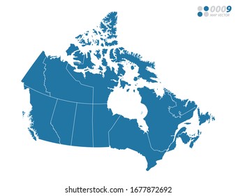 Vector blue of map Canada.