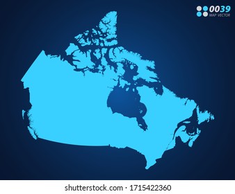 Vector Blue map of Canada