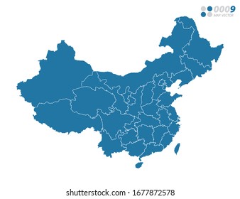 Vector blue of map China.