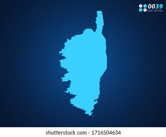 Vector Blue map of Corsica
