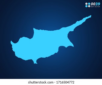 Vector Blue map of Cyprus