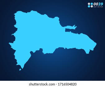 Vektor Blue Karte der Dominikanischen Republik