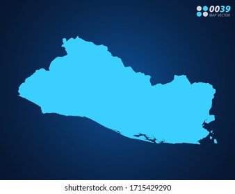 Vector Blue map of El Salvador