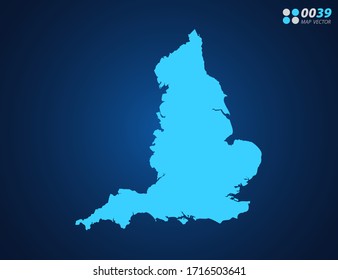 Vector Blue map of England
