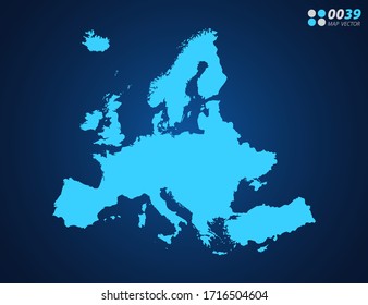 Mapa azul vectorial de Europa