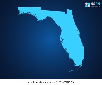 Vector Blue map of Florida