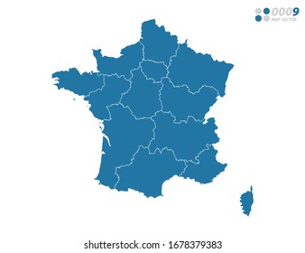 Vector blue of map France.