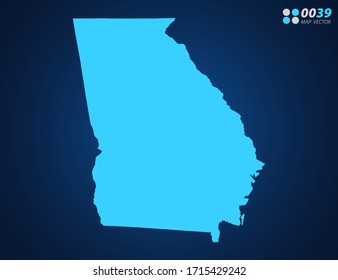 Vector Blue map of Georgia (USA)