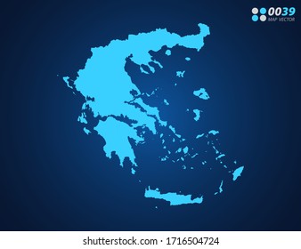 Vector Blue map of Greece