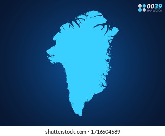 Vector Blue map of Greenland