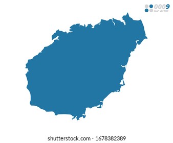 Vector blue of map Hainan.