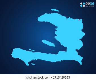 Vector Blue map of Haiti