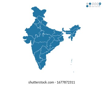 Vector blue of map India.