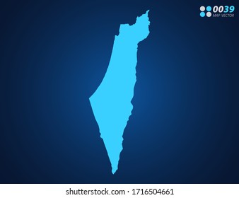 Vector Blue map of Israel