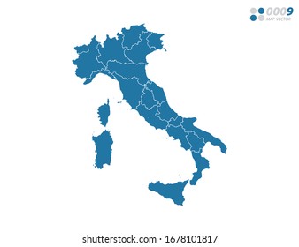 Vector blue of map Italy.