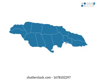 Vektorillustration blau der Landkarte Jamaika.