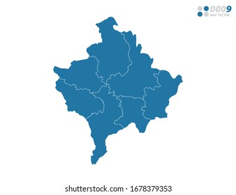 Vektorillustration blau von Karte Kosovo.