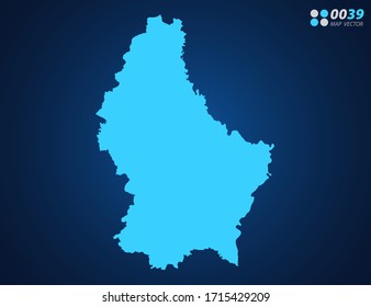 Vector Blue map of Luxembourg