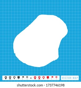 Vector blaue Karte von Nauru und Pins Icon.