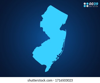 Vector Blue map of New Jersey