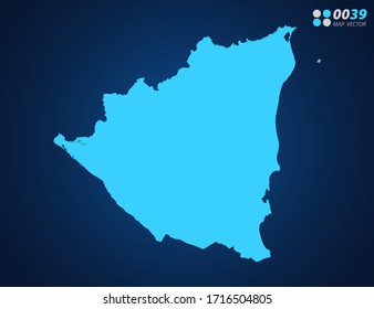 Vector Blue map of Nicaragua