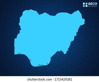 Vector Blue map of Niger