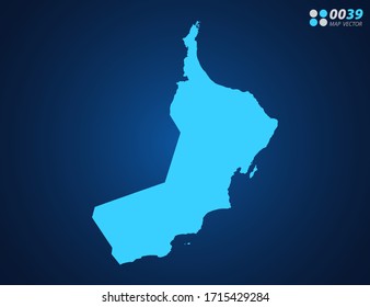 Vector Blue map of Oman