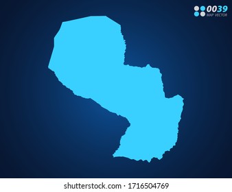 Vector Blue map of Paraguay