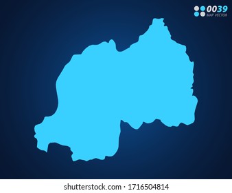 Vector Blue Map Of Rwanda