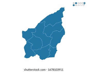 Vector blue of map San Marino.
