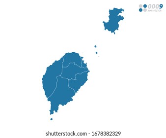 Vector azul del mapa de Santo Tomé.