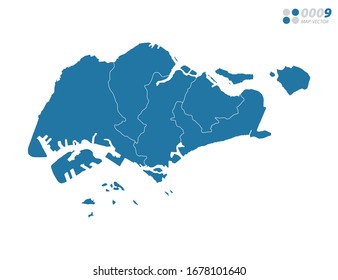 Vector blue of map Singapore.