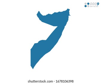 Vector blue of map Somalia.