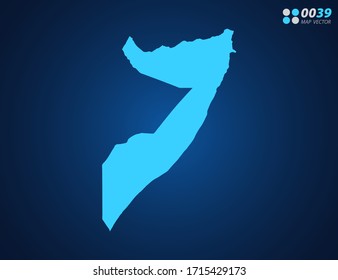 Vector Blue map of Somalia