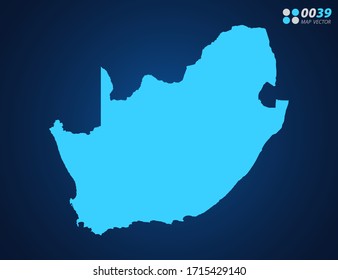 Vector Blue map of South Africa
