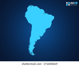 Vector Blue map of South America
