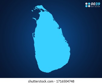 Vector Blue map of Sri Lanka
