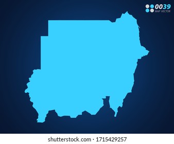 Vector Blue map of Sudan