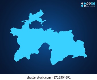 Vector Blue map of Tajikistan