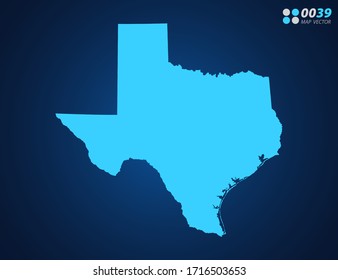 Vector Blue map of Texas