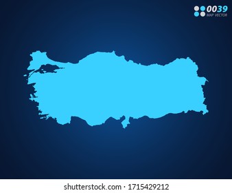 Vector Blue map of Turkey
