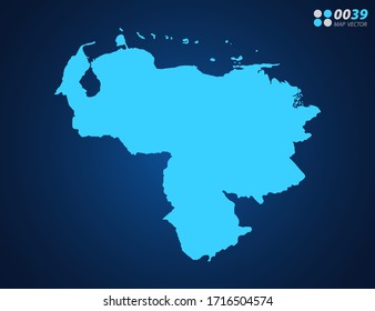 Vector Blue map of Venezuela