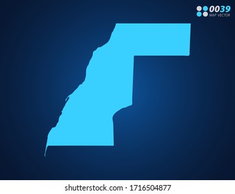 Vektorillustration Blue Map Westsahara