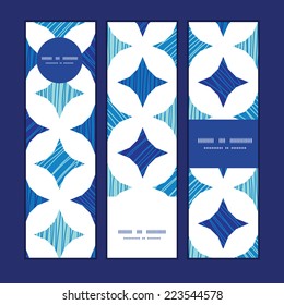 Vector blue marble tiles vertical banners set pattern background