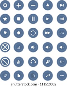 Vector blue Media and Entertainment Web Icons