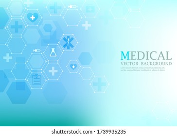 vector blue meical wallpaper.pharmacy medical background concept.