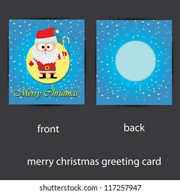 vector blue merry christmas greeting card template. vector christmas santa claus. christmas brochure with stars.