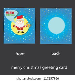 vector blue merry christmas greeting card template. vector christmas santa claus. christmas brochure with stars.